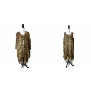 Lori Max II NY Dress & Long Cardigan Womens 20W Animal Print Sleeveless‎